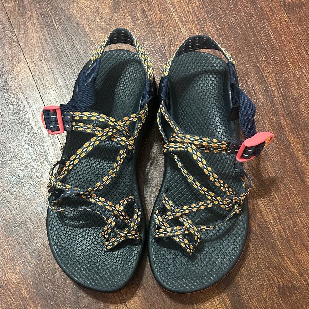 Chaco Women's Sandals - Navy and Yellow